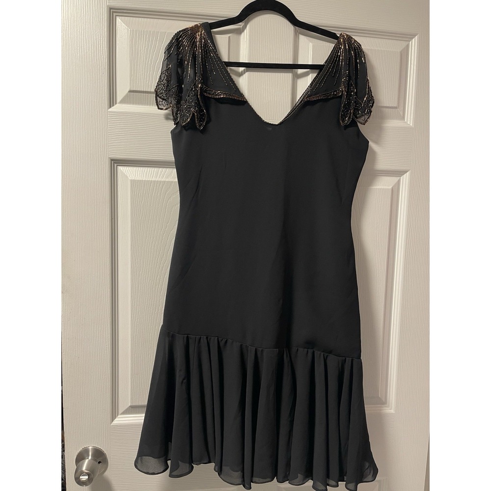 Vintage Roger Milot for Jo'Ed Sophisticates 1920' Inspired Chiffon Dress Sz12